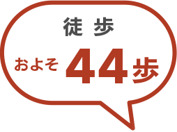 徒歩およそ44歩