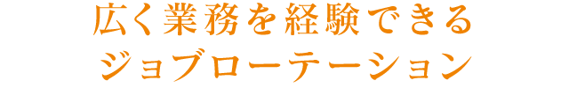 広く業務を経験できるジョブローテーション