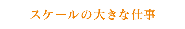 スケールの大きな仕事